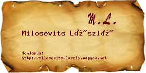 Milosevits László névjegykártya