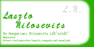 laszlo milosevits business card